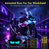 Quplavo Dual LED Eyes for Motorcycle Windshield, 7''x3'' Perfect Sync Animated Car LED Eyes, APP & Remote Control, DIY Dynamic LED Sign for Sedan SUV Truck Taxi(2-Pack)