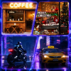 Quplavo Dual LED Eyes for Motorcycle Windshield, 7''x3'' Perfect Sync Animated Car LED Eyes, APP & Remote Control, DIY Dynamic LED Sign for Sedan SUV Truck Taxi(2-Pack)