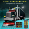 Dual LED Eyes for Car Windshield, 23.42"x4.72" Full Color Programmable Dynamic LED Sign, IP65 Waterproof Flexible Panel with APP, Remote Control & Car Charger for Golf Cart SUV Truck(2-Pack)